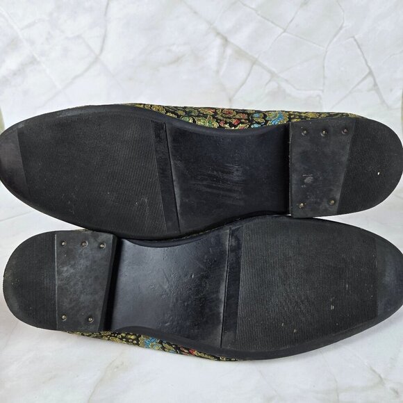 Giorgio Brutini Sz 12M Gold Tapestry Textile Loafers Slip On Classy Party Formal - Picture 7 of 12